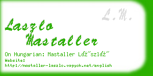 laszlo mastaller business card